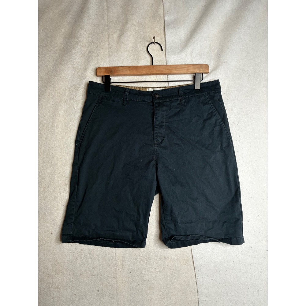 Hudson‎ & Barrow Mens Chino Shorts Navy Blue Flat Front Size 33 Cotton Stretch